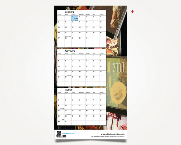 Print - White Tiger Printing - 2008 Wall Calendar